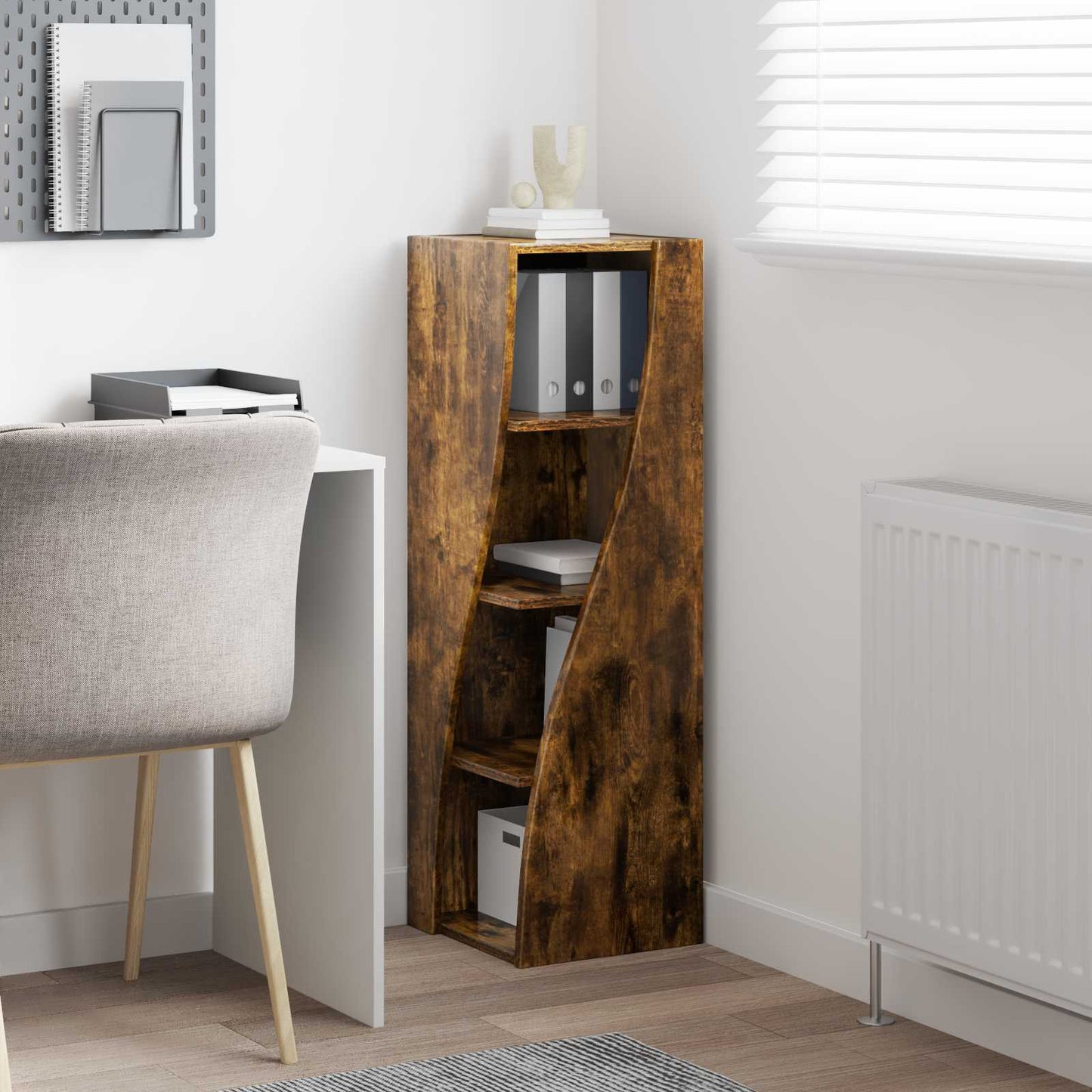 vidaXL Corner Cabinet Smoked Oak 32x32x102cm Engineered Wood