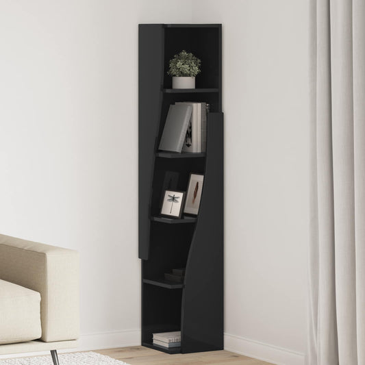 vidaXL Corner Cabinet 27.5x27x140cm Engineered Wood Black