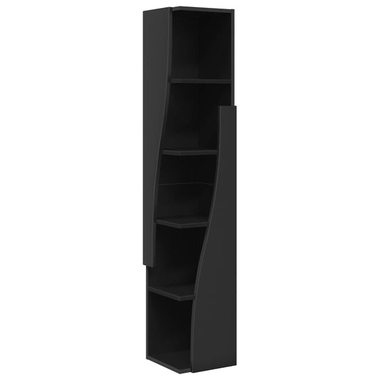 vidaXL Corner Cabinet 27.5x27x140cm Engineered Wood Black