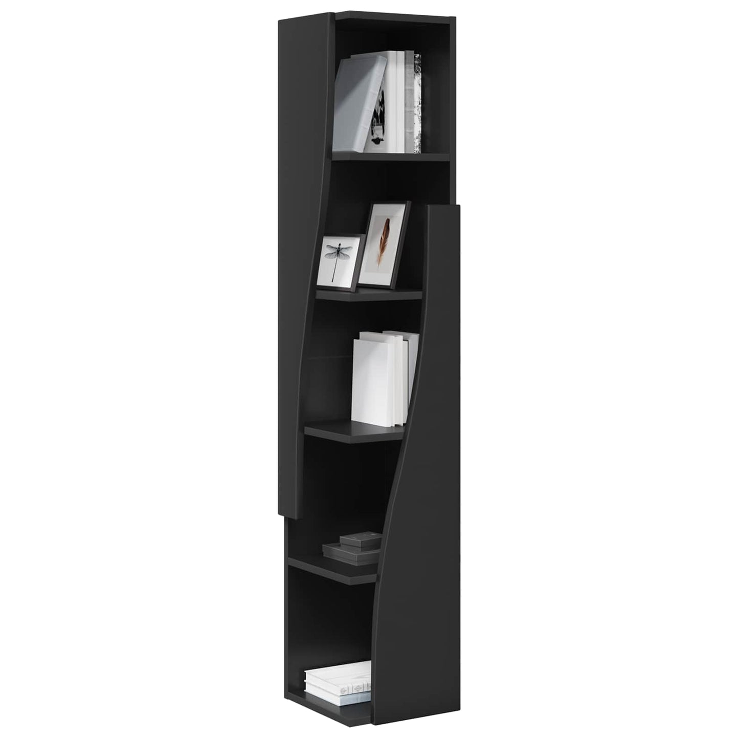 vidaXL Corner Cabinet 27.5x27x140cm Engineered Wood Black