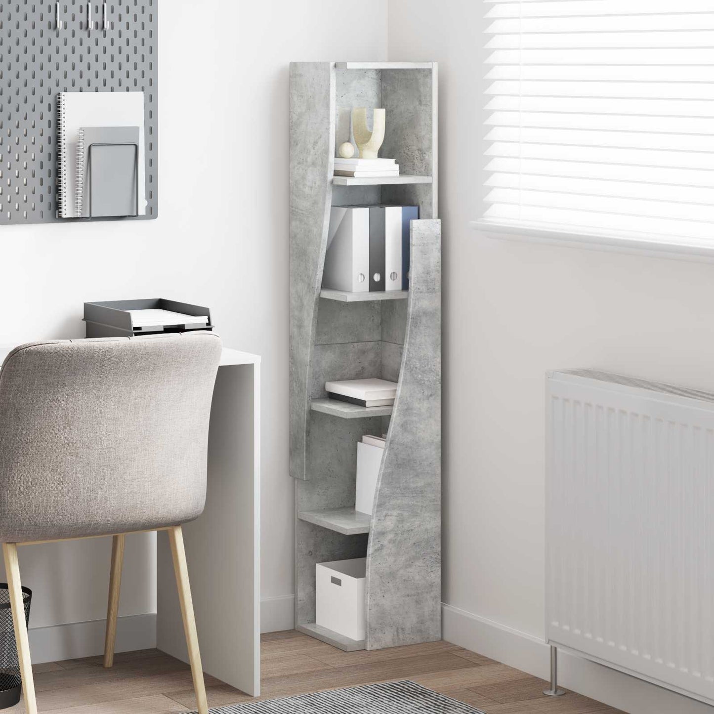 vidaXL Corner Cabinet 27.5x27x140cm Engineered Wood Concrete Grey