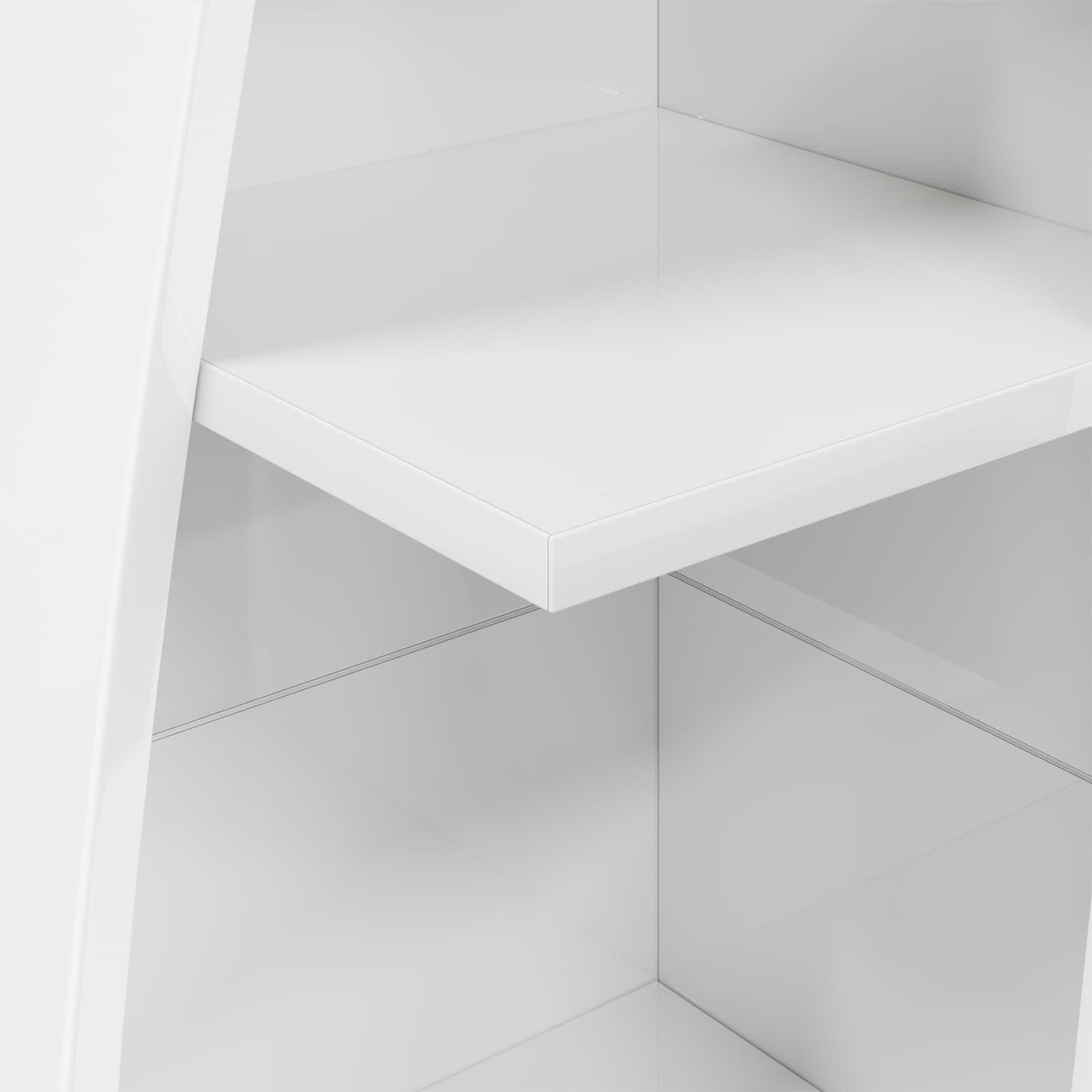 vidaXL Corner Cabinet 27.5x27x140cm Engineered Wood High Gloss White