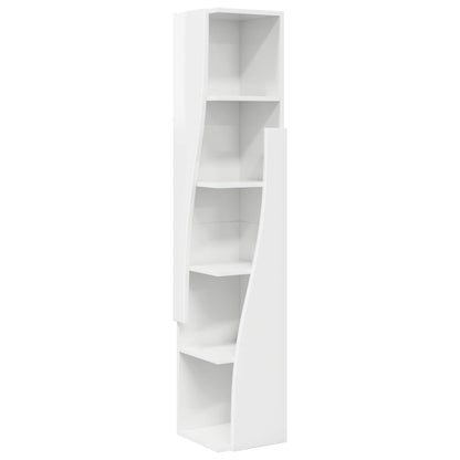 vidaXL Corner Cabinet 27.5x27x140cm Engineered Wood High Gloss White