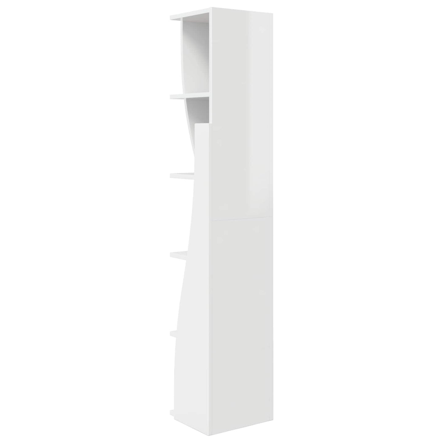 vidaXL Corner Cabinet 27.5x27x140cm Engineered Wood High Gloss White