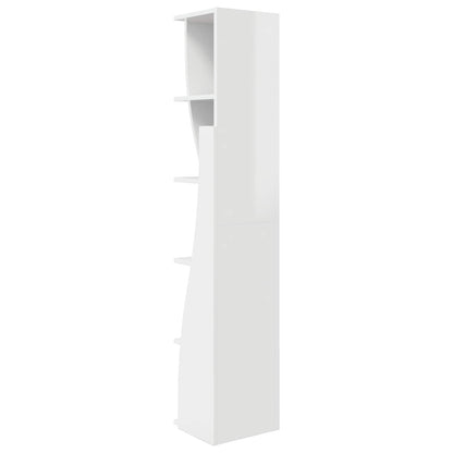 vidaXL Corner Cabinet 27.5x27x140cm Engineered Wood High Gloss White