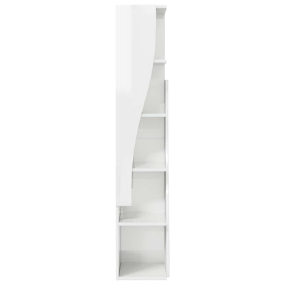 vidaXL Corner Cabinet 27.5x27x140cm Engineered Wood High Gloss White