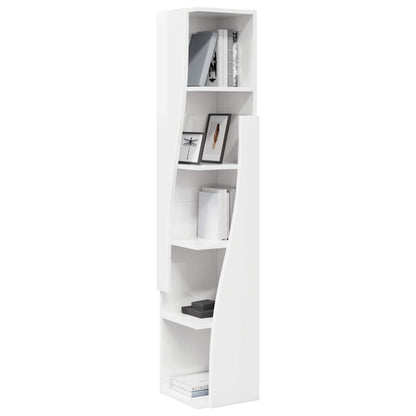 vidaXL Corner Cabinet 27.5x27x140cm Engineered Wood High Gloss White