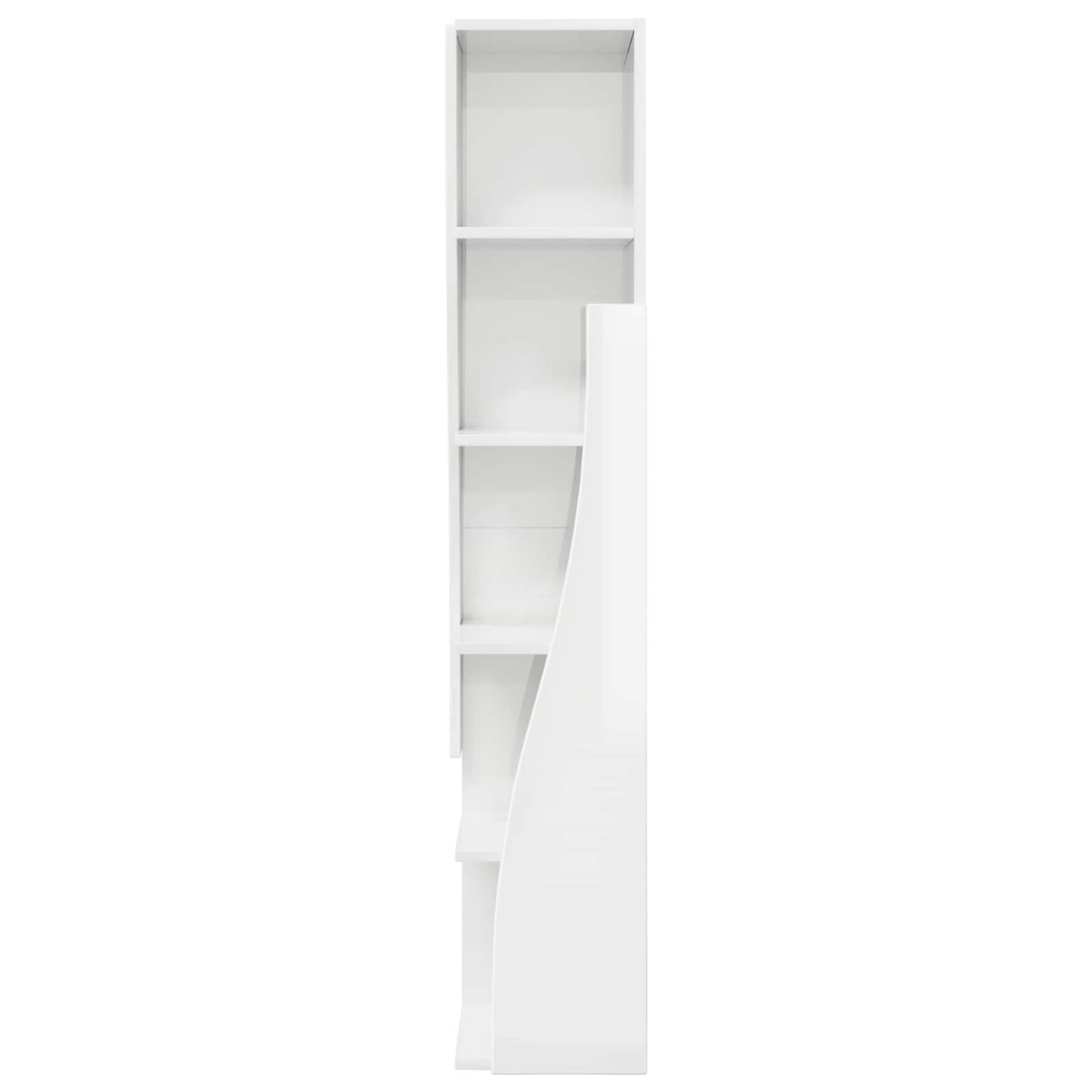 vidaXL Corner Cabinet 27.5x27x140cm Engineered Wood High Gloss White