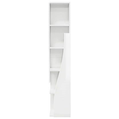 vidaXL Corner Cabinet 27.5x27x140cm Engineered Wood High Gloss White
