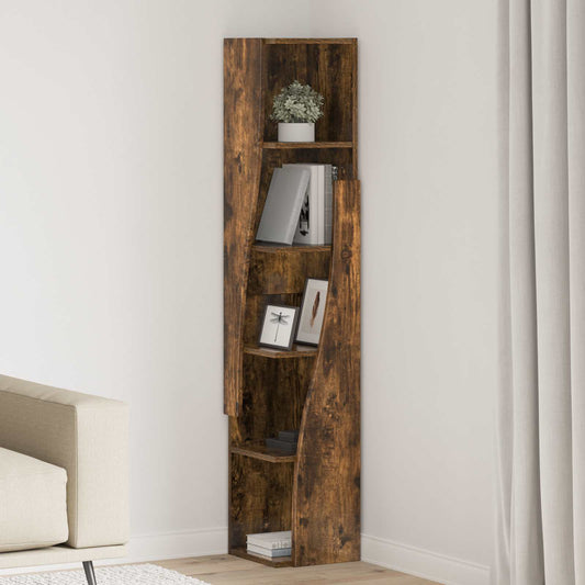 vidaXL Corner Cabinet 27.5x27x140cm Engineered Wood Smoked Oak