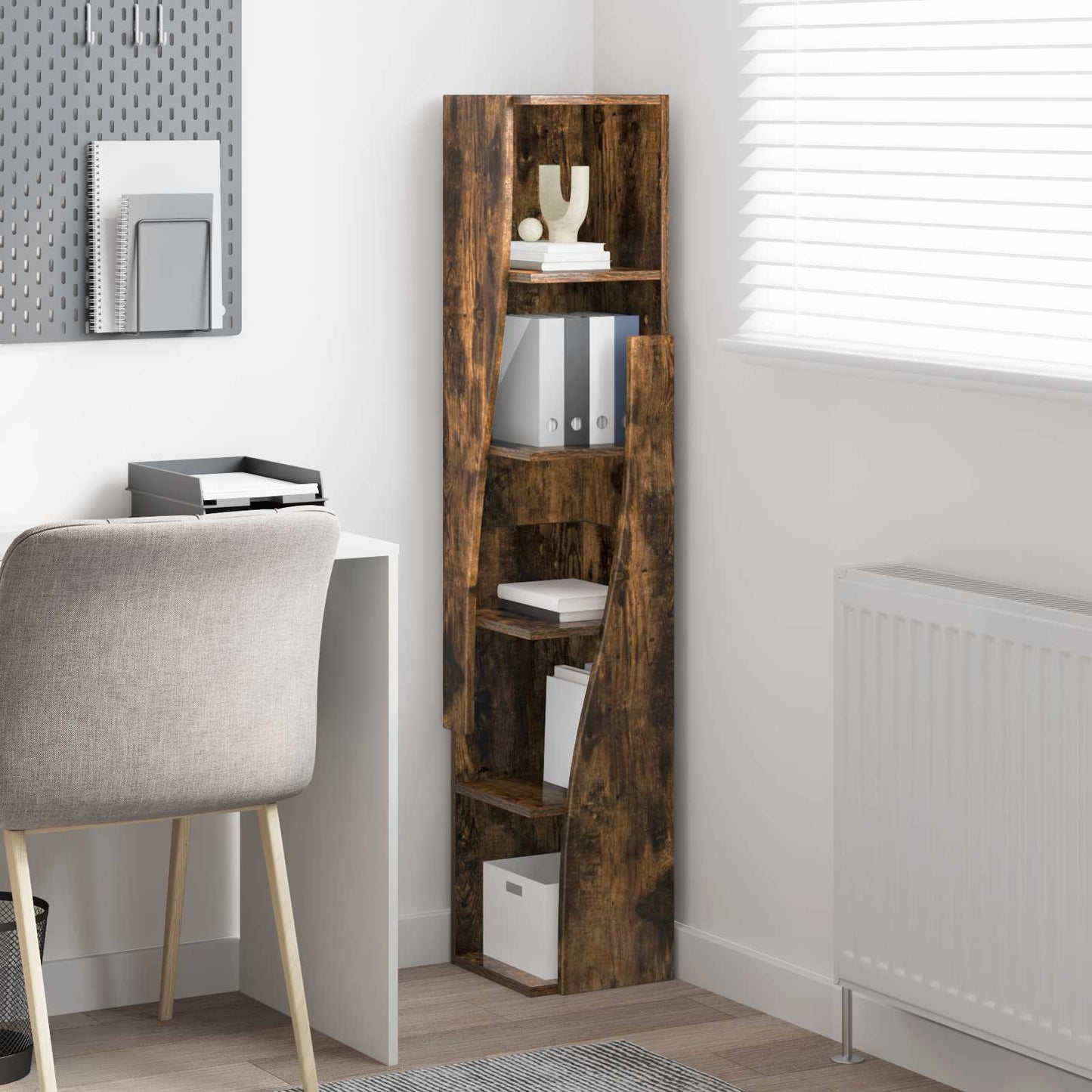 vidaXL Corner Cabinet 27.5x27x140cm Engineered Wood Smoked Oak