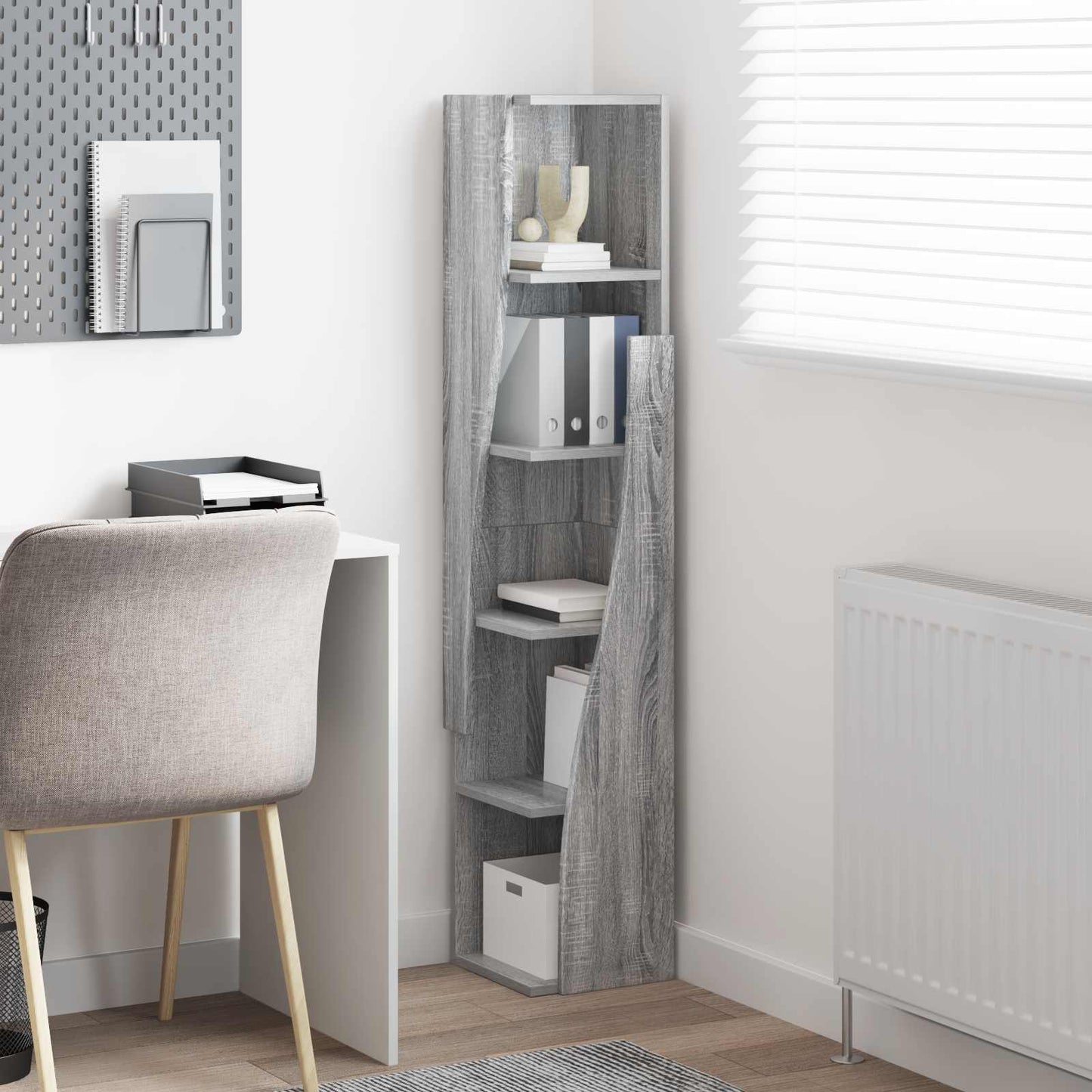 vidaXL Corner Cabinet 27.5x27x140cm Engineered Wood Grey Sonoma
