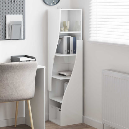 vidaXL Corner Cabinet 32x32x140cm Engineered Wood High Gloss White