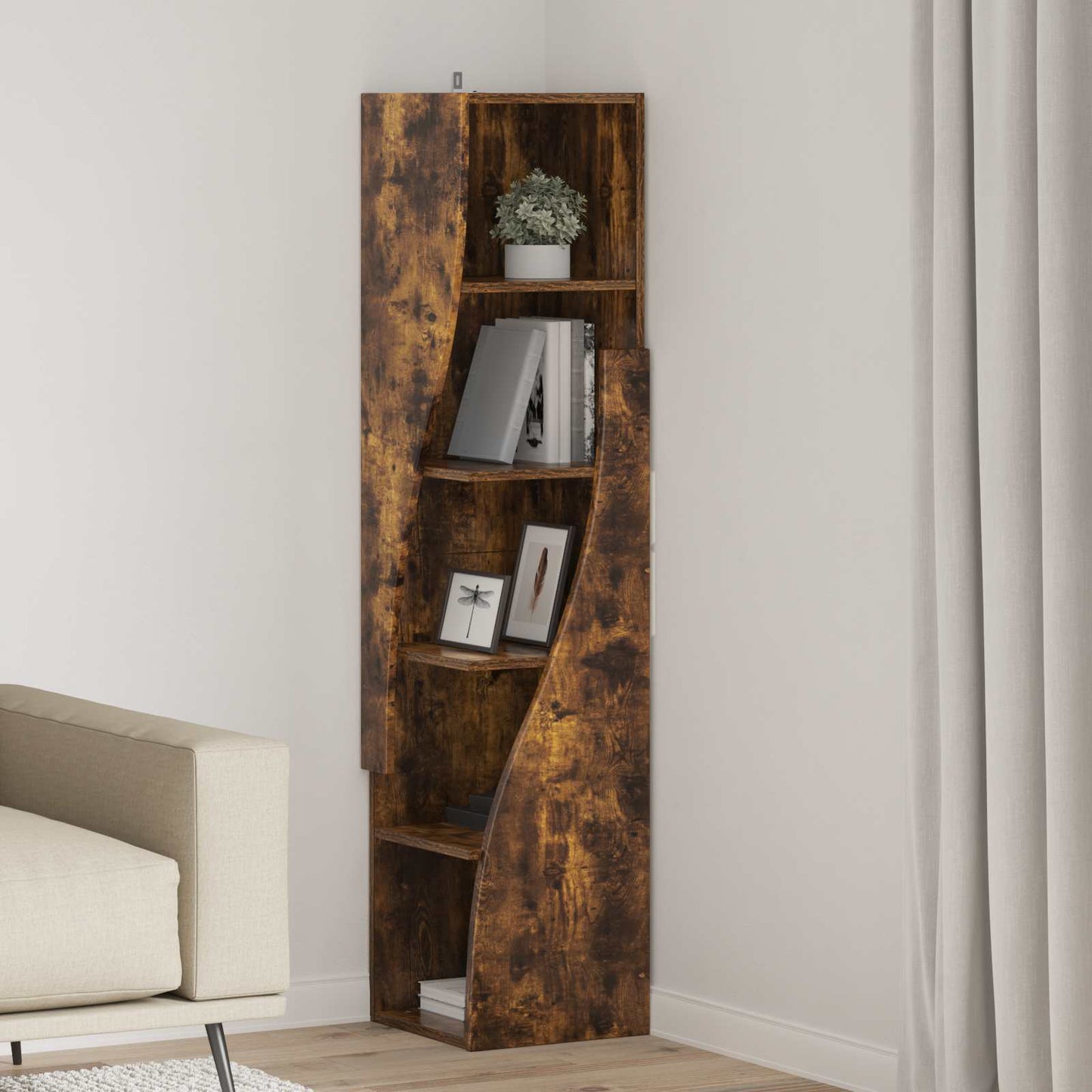 vidaXL Corner Cabinet 32x32x140cm Engineered Wood Smoked Oak