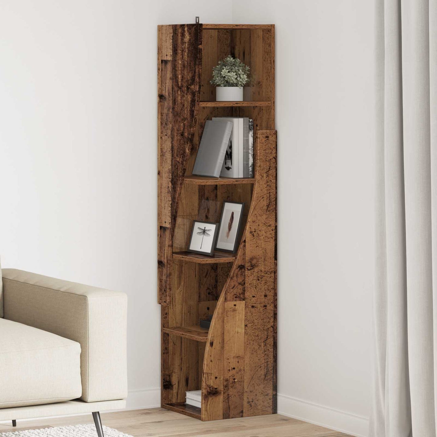 vidaXL Corner Cabinet 32x32x140cm Engineered Wood Old Wood