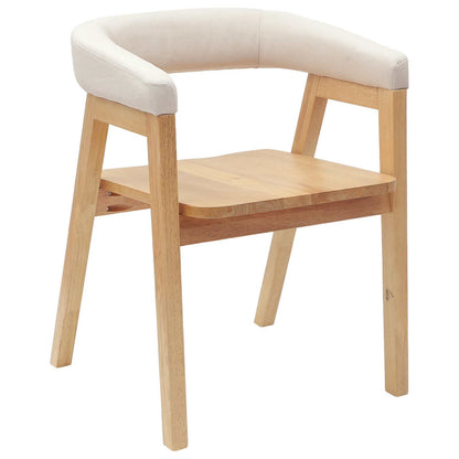 vidaXL Dining Chairs 2 pcs Natural 54 x 57 x 73 cm Solid Rubber Wood