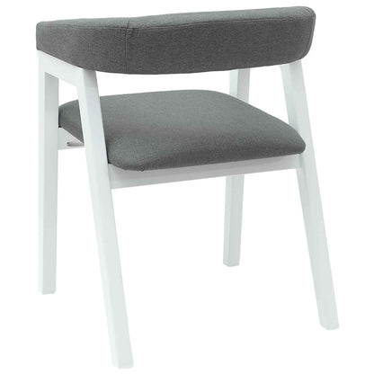 vidaXL Dining Chairs 2 pcs White 54 x 57 x 73 cm Solid Rubber Wood