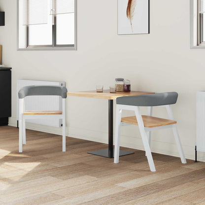 vidaXL Dining Chairs 2 pcs White 54 x 57 x 73 cm Solid Rubber Wood