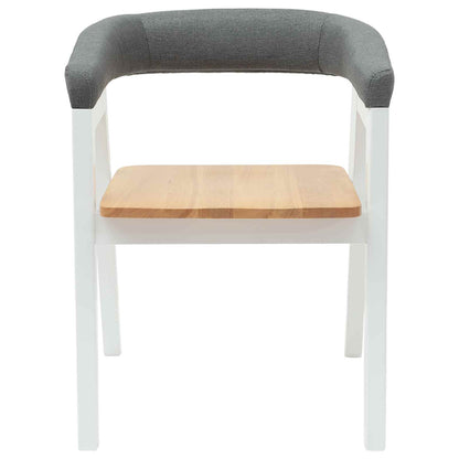 vidaXL Dining Chairs 2 pcs White 54 x 57 x 73 cm Solid Rubber Wood