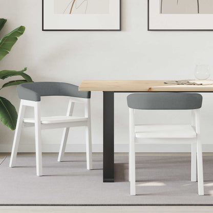 vidaXL Dining Chairs 2 pcs White 54 x 57 x 73 cm Solid Rubber Wood