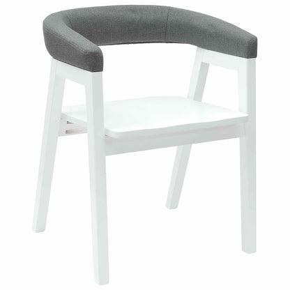 vidaXL Dining Chairs 2 pcs White 54 x 57 x 73 cm Solid Rubber Wood
