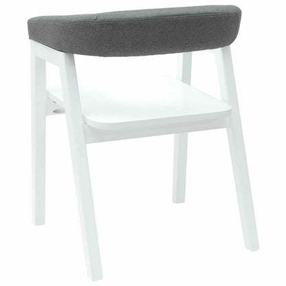 vidaXL Dining Chairs 2 pcs White 54 x 57 x 73 cm Solid Rubber Wood