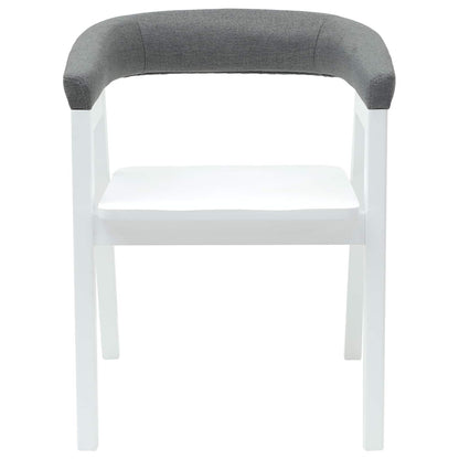 vidaXL Dining Chairs 2 pcs White 54 x 57 x 73 cm Solid Rubber Wood