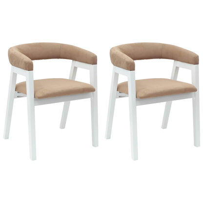 vidaXL Dining Chairs 2 pcs White 54 x 57 x 73 cm Solid Rubber Wood