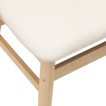 vidaXL Dining Chairs 2 pcs Natural 42 x 47.5 x 81 cm Solid Rubber Wood
