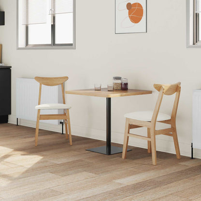 vidaXL Dining Chairs 2 pcs Natural 42 x 47.5 x 81 cm Solid Rubber Wood
