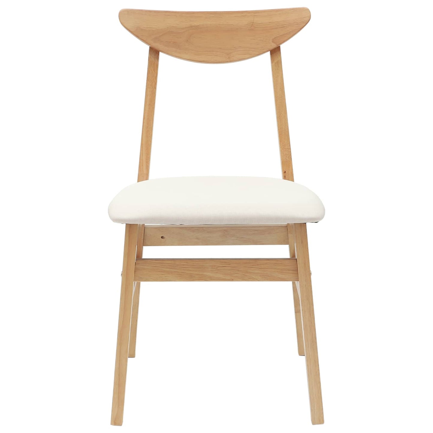 vidaXL Dining Chairs 2 pcs Natural 42 x 47.5 x 81 cm Solid Rubber Wood
