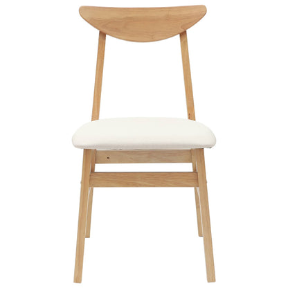 vidaXL Dining Chairs 2 pcs Natural 42 x 47.5 x 81 cm Solid Rubber Wood