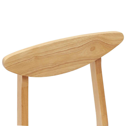 vidaXL Dining Chairs 2 pcs Natural 42 x 47.5 x 81 cm Solid Rubber Wood
