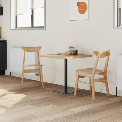 vidaXL Dining Chairs 2 pcs Natural 42 x 47.5 x 81 cm Solid Rubber Wood