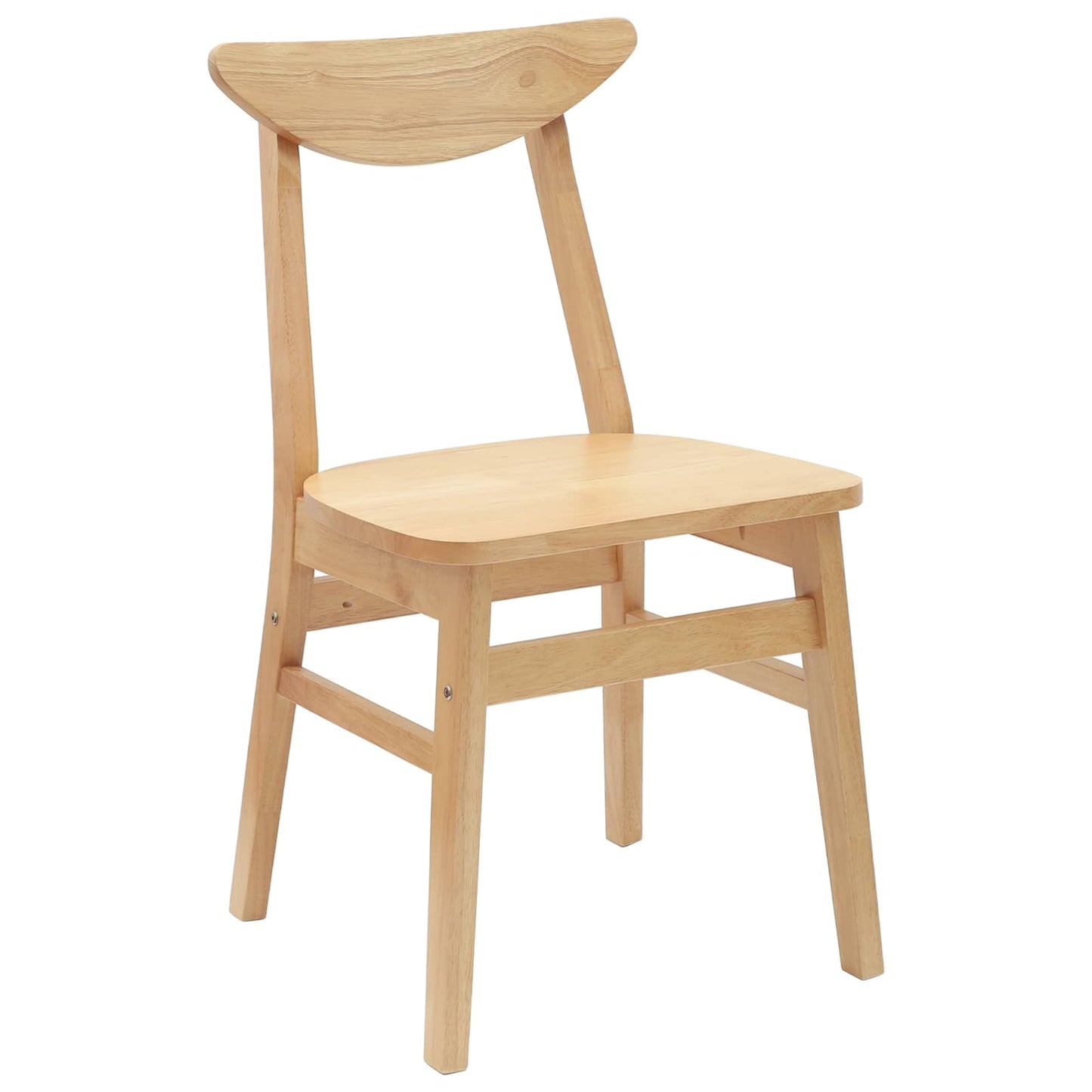 vidaXL Dining Chairs 2 pcs Natural 42 x 47.5 x 81 cm Solid Rubber Wood