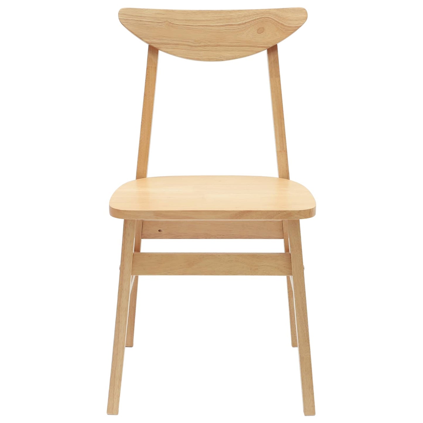 vidaXL Dining Chairs 2 pcs Natural 42 x 47.5 x 81 cm Solid Rubber Wood