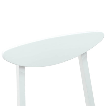 vidaXL Dining Chairs 2 pcs White 42 x 47.5 x 81 cm Solid Rubber Wood