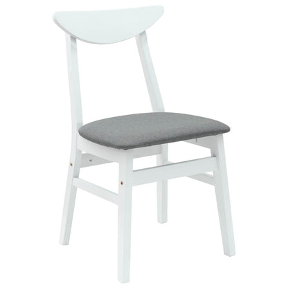 vidaXL Dining Chairs 2 pcs White 42 x 47.5 x 81 cm Solid Rubber Wood