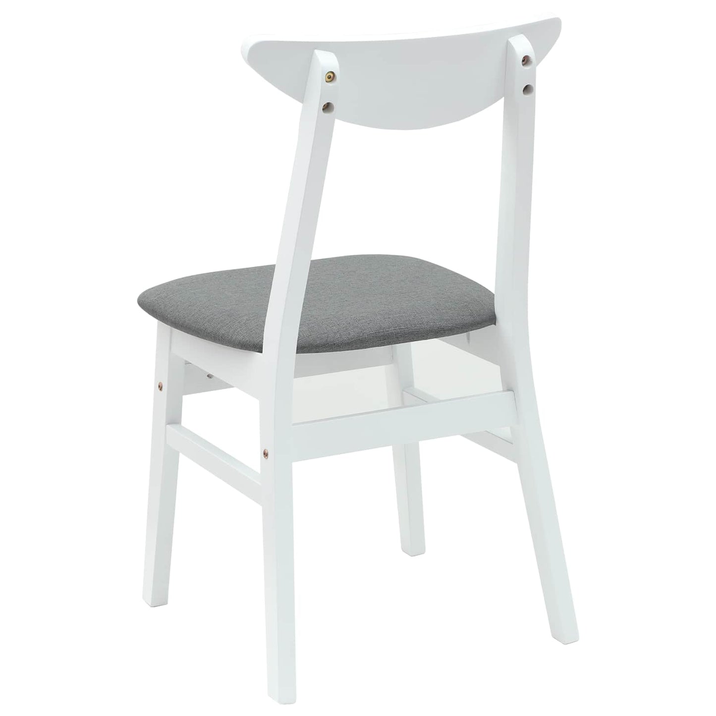 vidaXL Dining Chairs 2 pcs White 42 x 47.5 x 81 cm Solid Rubber Wood