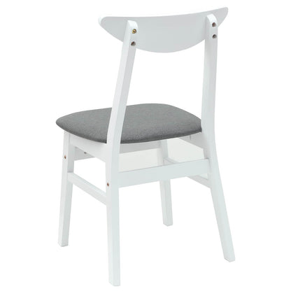 vidaXL Dining Chairs 2 pcs White 42 x 47.5 x 81 cm Solid Rubber Wood