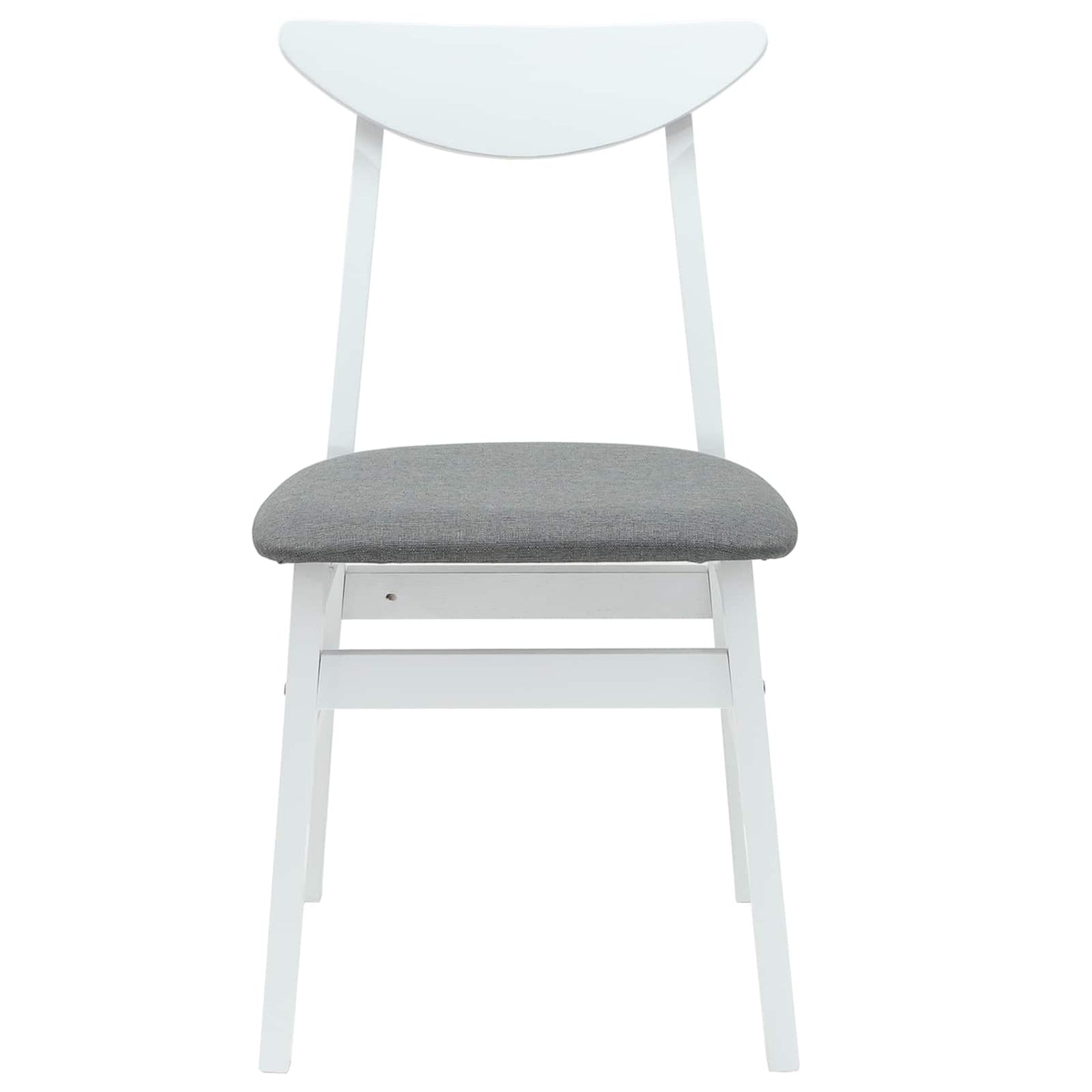 vidaXL Dining Chairs 2 pcs White 42 x 47.5 x 81 cm Solid Rubber Wood