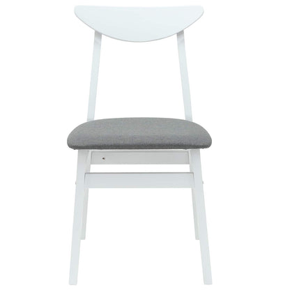vidaXL Dining Chairs 2 pcs White 42 x 47.5 x 81 cm Solid Rubber Wood