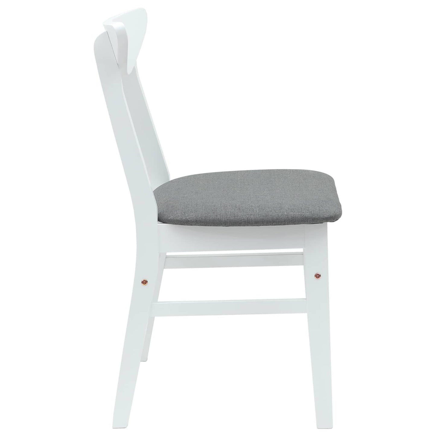 vidaXL Dining Chairs 2 pcs White 42 x 47.5 x 81 cm Solid Rubber Wood