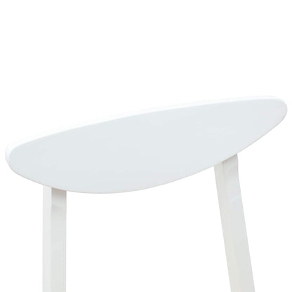 vidaXL Dining Chairs 2 pcs White 42 x 47.5 x 81 cm Solid Rubber Wood
