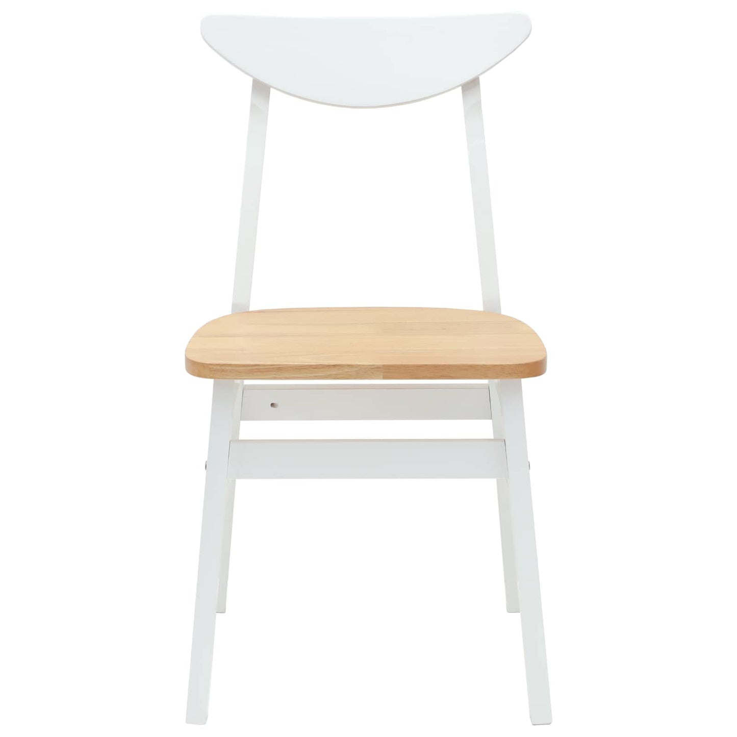 vidaXL Dining Chairs 2 pcs White 42 x 47.5 x 81 cm Solid Rubber Wood