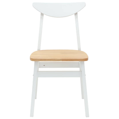 vidaXL Dining Chairs 2 pcs White 42 x 47.5 x 81 cm Solid Rubber Wood