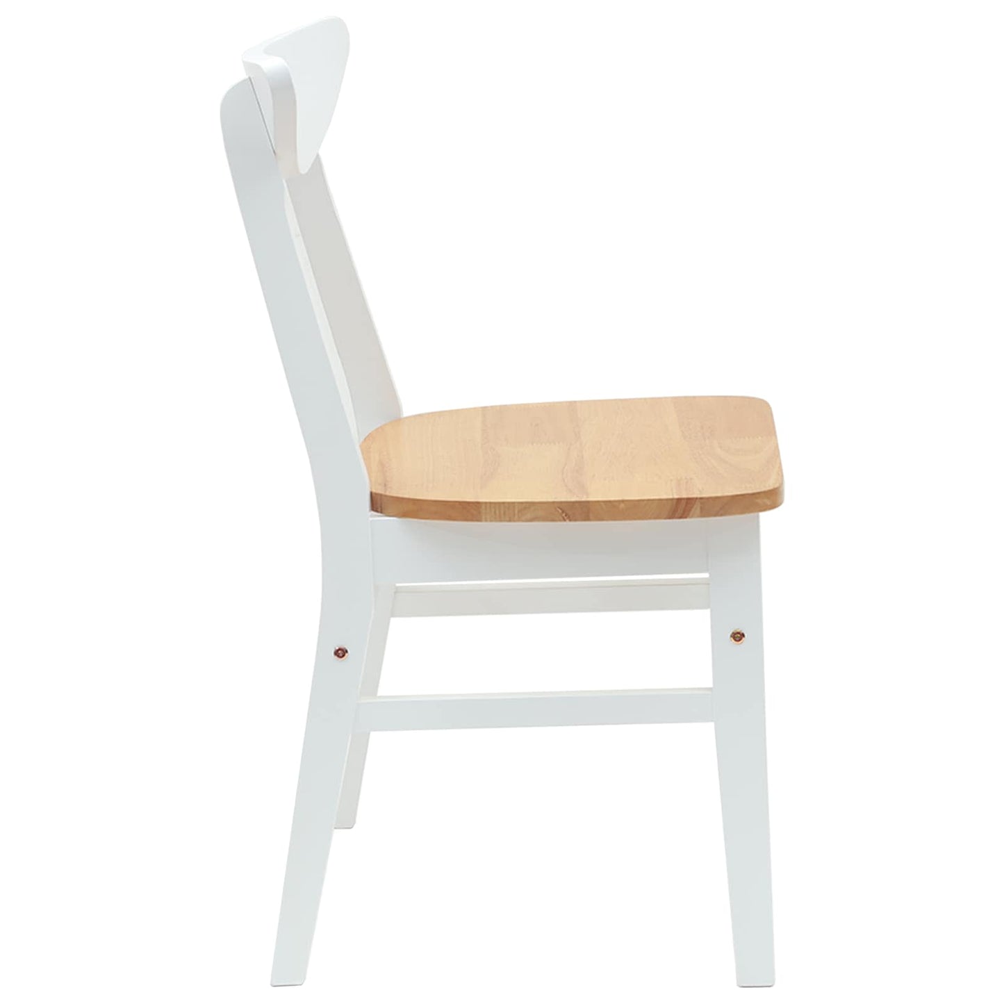 vidaXL Dining Chairs 2 pcs White 42 x 47.5 x 81 cm Solid Rubber Wood