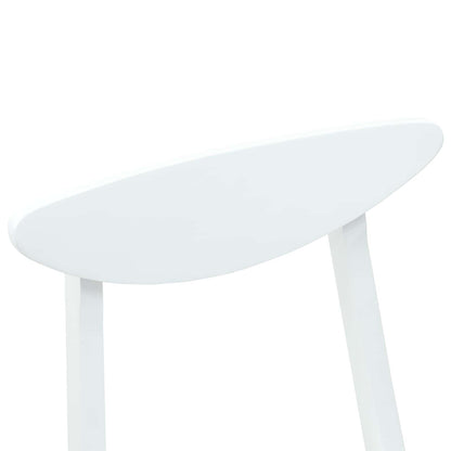 vidaXL Dining Chairs 2 pcs White 42 x 47.5 x 81 cm Solid Rubber Wood