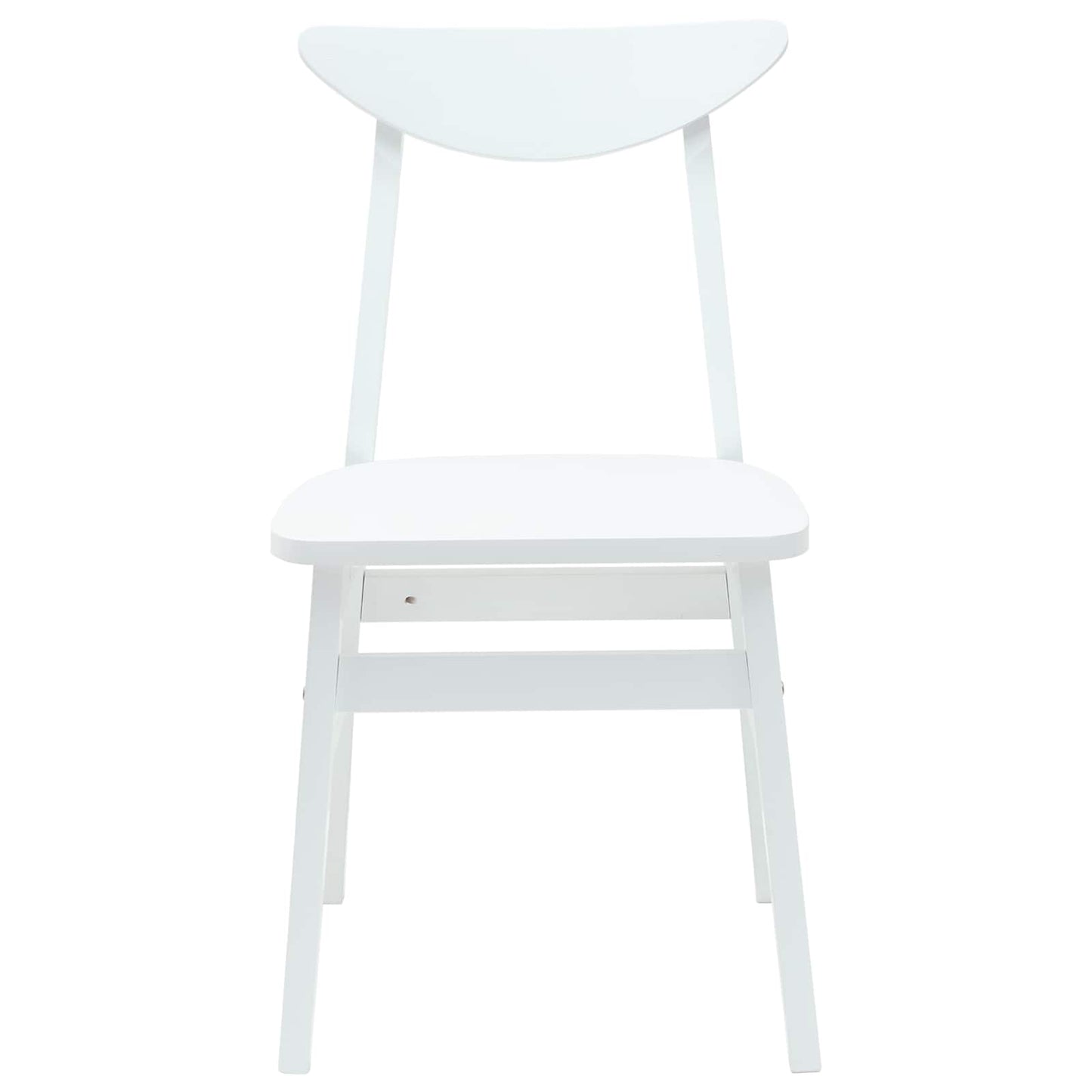 vidaXL Dining Chairs 2 pcs White 42 x 47.5 x 81 cm Solid Rubber Wood