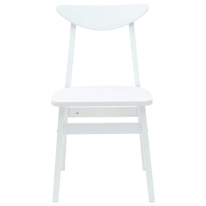 vidaXL Dining Chairs 2 pcs White 42 x 47.5 x 81 cm Solid Rubber Wood